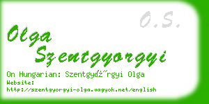 olga szentgyorgyi business card